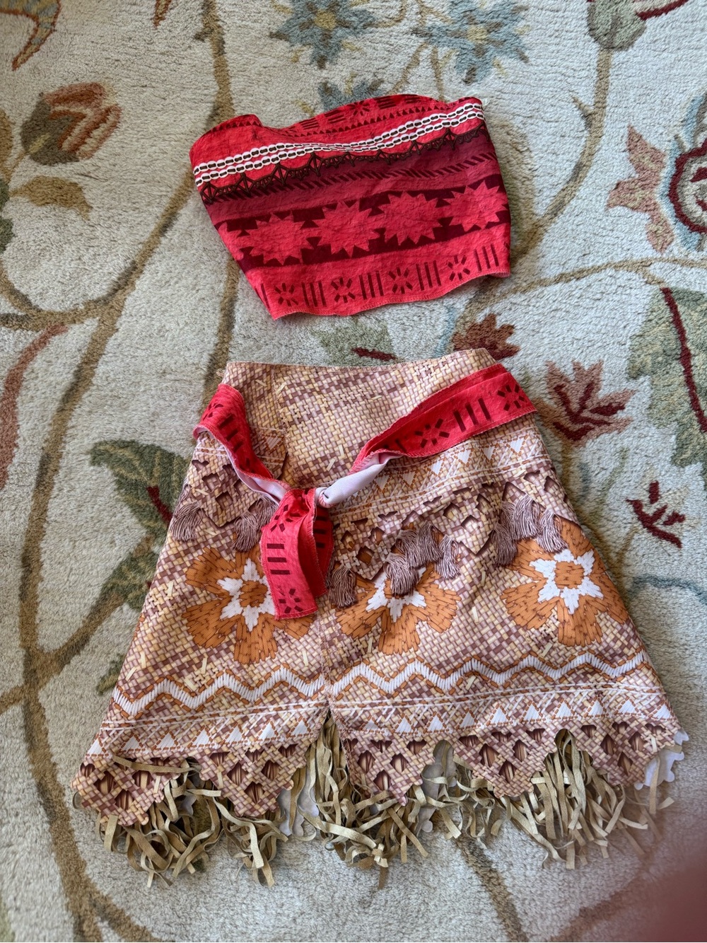Disney Moana Tube Top with Floral Fringe Skirt Set, size 4-6, Halloween